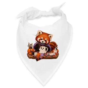 Roter Panda bemalt eine Geistertasse - Bandana - Weiß - Vorne