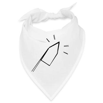 Silvesterrakete handgezeichnet - Bandana - Weiß - Vorne
