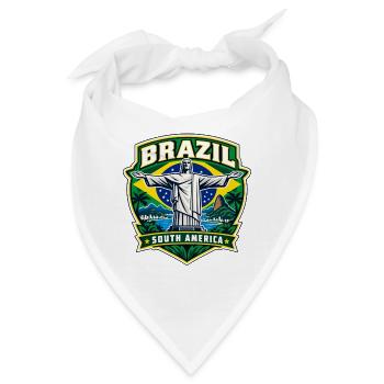 Brazil Pride Emblem | Der Retter Rio - Bandana - Weiß - Vorne