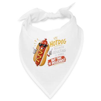 Freche Sonnenbrillen-Hotdog: Erwachsenen-Pause - Bandana - Weiß - Vorne