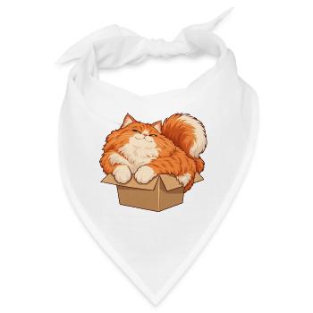 Katze im kleinen Karton - Bandana - Weiß - Vorne