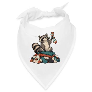 Waschbär auf dem Wäscheberg - Bandana - Weiß - Vorne