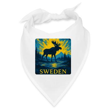 Schwedischer Elch im Abendlicht - Bandana - Weiß - Vorne