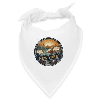 New York Skyline Vintage Reisesouvenir Geschenk - Bandana - Weiß - Vorne