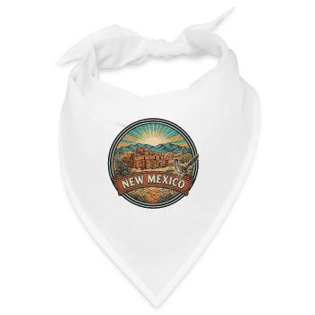 New Mexico Taos Pueblo Wüsten-Reiseabzeichen - Bandana - Weiß - Vorne