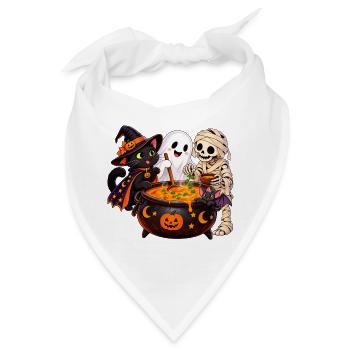 Fröhliche Halloween Runde - Spaß am Hexenkessel - Bandana - Weiß - Vorne