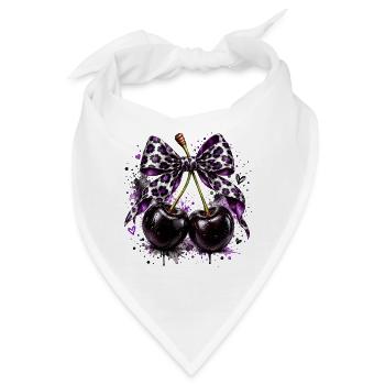 Lila Kirschband-Bow - Bandana - Weiß - Vorne