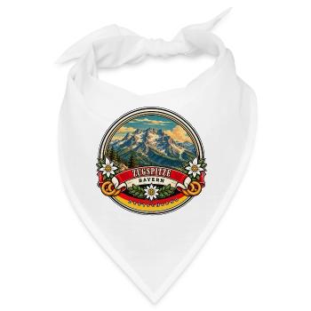 Zugspitze Bayern Vintage Reisedesign - Bandana - Weiß - Vorne