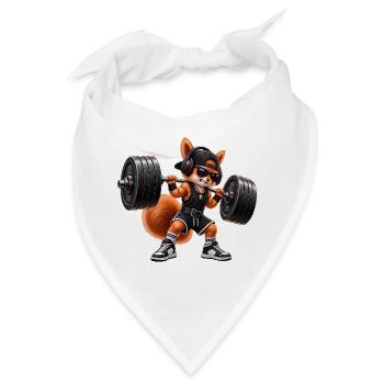 Fitness Eichhörnchen Gym Muskeln Bodybuilding - Bandana - Weiß - Vorne