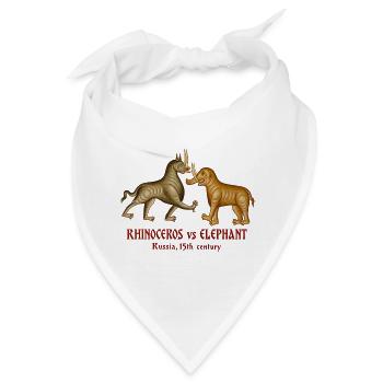 Nashorn vs. Elefant – Russland im fünfzehnten Jahrhundert - Bandana - Weiß - Vorne