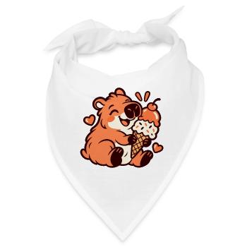 Kawaii Capybara - Bandana - Weiß - Vorne