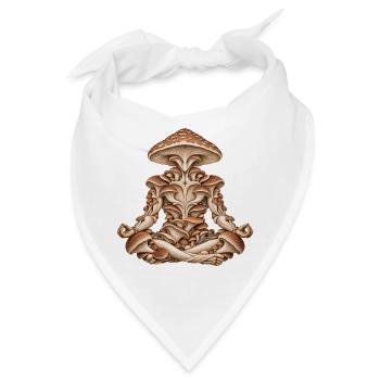 Pilz-Geist-Meditations-Tee - Bandana - Weiß - Vorne