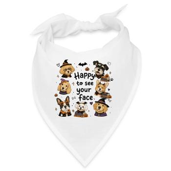 Frohe Halloween-Hundeliebhaber, süße gruselige Hunde, T-Shir - Bandana - Weiß - Vorne