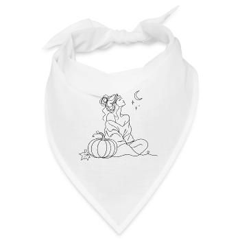 Frau Silhouette Illustration Einstrichzeichnung - Bandana - Weiß - Vorne