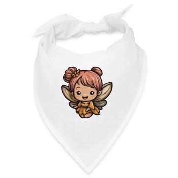 Kleine Feenfreundin im Orangeton - Bandana - Weiß - Vorne