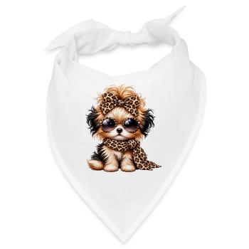 Leopard Couture Welpe - Bandana - Weiß - Vorne