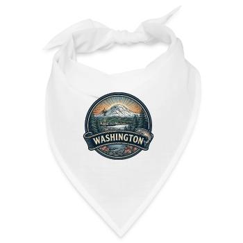 Washington Mount Rainier Space Needle Geschenk - Bandana - Weiß - Vorne
