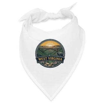 West Virginia New River Gorge Reiseabzeichen - Bandana - Weiß - Vorne