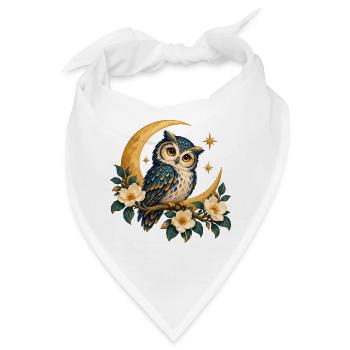 Mondeule mit Blumen und goldenen Sternen - Bandana - Weiß - Vorne