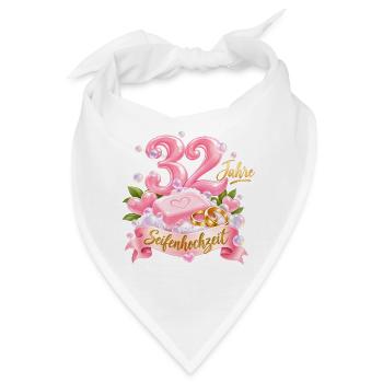 32 Jahre Hochzeitstag Seifenhochzeit  - Bandana - Weiß - Vorne