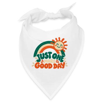 Retro Regenbogen – Just One More Good Day Kinder D - Bandana - Weiß - Vorne