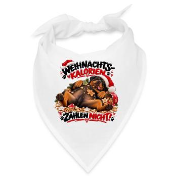 Rottweiler Weihnachtskalorien zählen nicht - Bandana - Weiß - Vorne