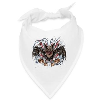Schnee-Nachtfledermaus mit Jack-o'-Lanterns - Bandana - Weiß - Vorne