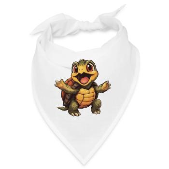 Fröhliche Schildkröte mit offenen Armen - Bandana - Weiß - Vorne