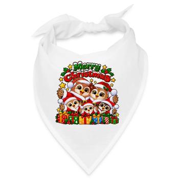 Weihnachts Eulen - Bandana - Weiß - Vorne