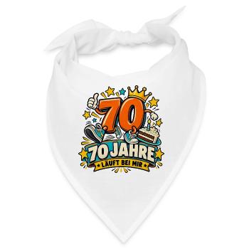 70 Jahre – Läuft bei mir - Bandana - Weiß - Vorne