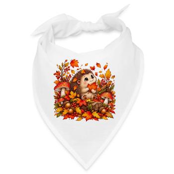 Igel_Herbst - Bandana - Weiß - Vorne