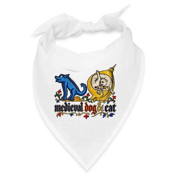 Mittelalterliche Hunde und Katzen - Bandana - Weiß - Vorne