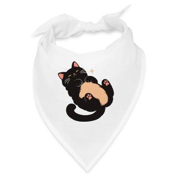 Kuschelkatz mit flauschigem Bauch - Bandana - Weiß - Vorne