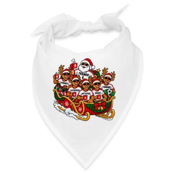 Lustiger Fussball-Weihnachtspulli- Fussball Outfit - Bandana - Weiß - Vorne