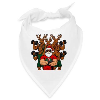 Weihnachts-Fitness Outfit / funny Nikolaus Rentier - Bandana - Weiß - Vorne
