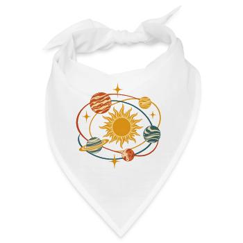 Sonnenkreis und Planetenring - Bandana - Weiß - Vorne