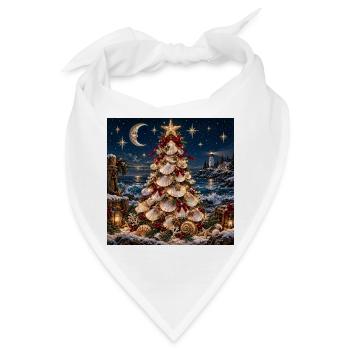 Muschel-Weihnachtsbaum am Meer - Bandana - Weiß - Vorne