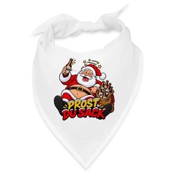 Prost Du Sack- Weihnachtsmann-Nikolaus Bier Design - Bandana - Weiß - Vorne