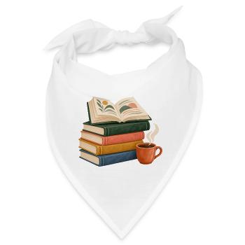 Bücherstapel Morgenkaffee - Bandana - Weiß - Vorne