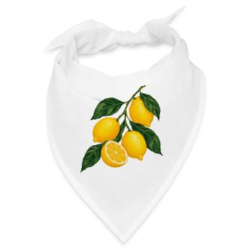 Zitruszweig Gelbe Lemons Motiv - Bandana - Weiß - Vorne
