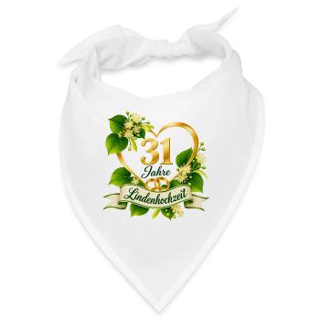 31.Hochzeitstag , 31 Jahre Lindenhochzeit - Bandana - Weiß - Vorne