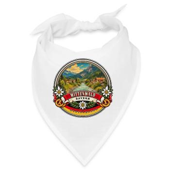 Mittenwald Bayern Vintage Reisedesign - Bandana - Weiß - Vorne