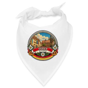 Ansbach Bayern Vintage Reisedesign - Bandana - Weiß - Vorne