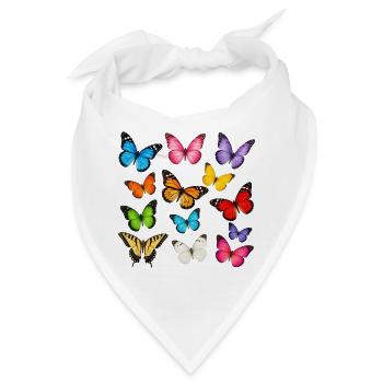 Regenbogenfalter im Flug - Bandana - Weiß - Vorne