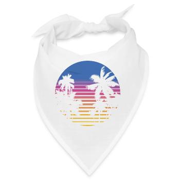 Palmen Retro 80er 90er Florida Miami Vintage Palme - Bandana - Weiß - Vorne