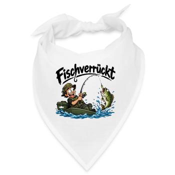 Fischverrückter Anglerabenteuer - Bandana - Weiß - Vorne