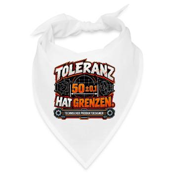 Produktdesigner – Toleranz hat Grenzen - Bandana - Weiß - Vorne