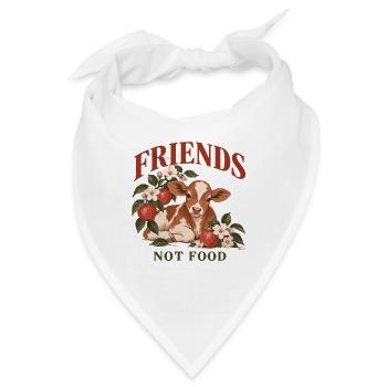 Friends Not Food Cow - Bandana - Weiß - Vorne