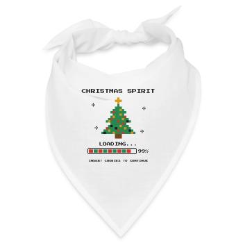 Pixel 8-Bit-Weihnachtsbaum - Bandana - Weiß - Vorne
