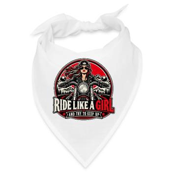 Ride Like a Girl Bikerin Design - Bandana - Weiß - Vorne